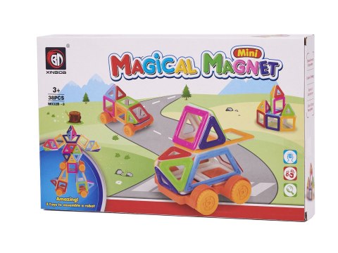 Klocki magnetyczne MAGICAL MAGNET MINI 38szt 3+ v1 Klocki magnetyczne MAGICAL MAGNET MINI 38szt 3+ v1