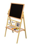 Tablica suchościeralna kredowa dwustronna z liczydłami zegarkiem półką brzoskwiniowa 30 x 56 x 90 cm Tablica suchościeralna kredowa dwustronna z liczydłami zegarkiem półką brzoskwiniowa 30 x 56 x 90 cm