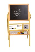 Tablica suchościeralna kredowa dwustronna z liczydłami zegarkiem półką brzoskwiniowa 30 x 56 x 90 cm Tablica suchościeralna kredowa dwustronna z liczydłami zegarkiem półką brzoskwiniowa 30 x 56 x 90 cm