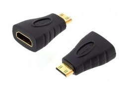 Adapter hdmi female NA mini hdmi male gold żeński-męski