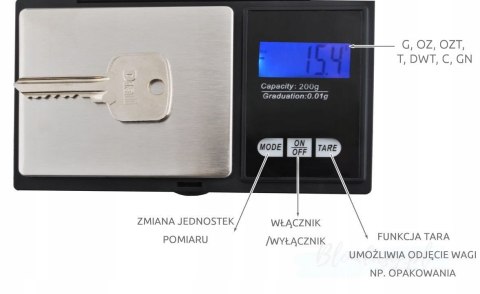 Waga jubilerska kieszonkowa z klapką 200g x 0,01g Czarna Waga jubilerska kieszonkowa z klapką 200g x 0,01g Czarna