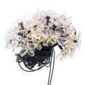 Lampki ogrodowe solarne kwiatki 7m 50LED ciepły biały Lampki ogrodowe solarne kwiatki 7m 50LED ciepły biały