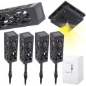 Lampy lampiony solarne stojące dekoracyjne 4 sztuki Lampy lampiony solarne stojące dekoracyjne 4 sztuki