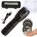 Latarka taktyczna wojskowa 800 lumenów LED ZOOM mocna USB akumulator Latarka taktyczna wojskowa 800 lumenów LED ZOOM mocna USB akumulator