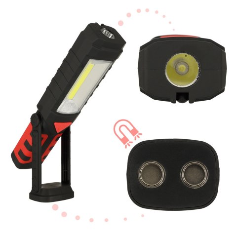 Lampa warsztatowa latarka 3w1 5 trybów USB magnes hak akumulator 1200 mAh Lampa warsztatowa latarka 3w1 5 trybów USB magnes hak akumulator 1200 mAh
