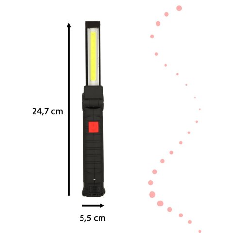 Lampa warsztatowa latarka USB 5 trybów magnes hak akumulator 1200 mAh Lampa warsztatowa latarka USB 5 trybów magnes hak akumulator 1200 mAh