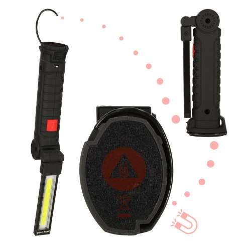 Lampa warsztatowa latarka USB 5 trybów magnes hak akumulator 1200 mAh Lampa warsztatowa latarka USB 5 trybów magnes hak akumulator 1200 mAh