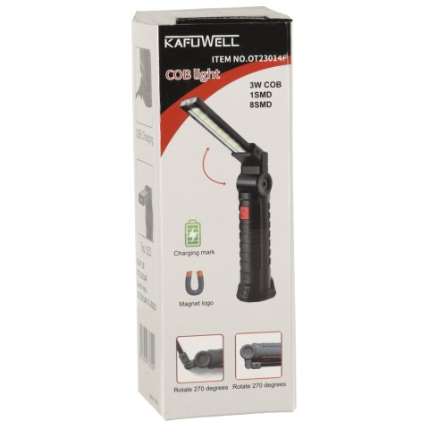 Lampa warsztatowa latarka USB 5 trybów magnes hak akumulator 1200 mAh Lampa warsztatowa latarka USB 5 trybów magnes hak akumulator 1200 mAh