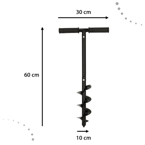 Świder wiertło do ziemi sadzarka ogrodowa do sadzenia roślin kopania przesadzania 60x10cm Świder wiertło do ziemi sadzarka ogrodowa do sadzenia roślin kopania przesadzania 60x10cm