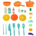 Kuchnia plastikowa dla dzieci światła duża 44 elementy Kuchnia plastikowa dla dzieci światła duża 44 elementy