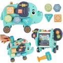 Słonik interaktywny montessori wbijak sorter klocki młotek 26cm Słonik interaktywny montessori wbijak sorter klocki młotek 26cm