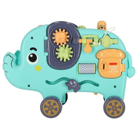 Słonik interaktywny montessori wbijak sorter klocki młotek 26cm Słonik interaktywny montessori wbijak sorter klocki młotek 26cm