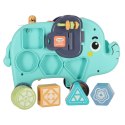 Słonik interaktywny montessori wbijak sorter klocki młotek 26cm Słonik interaktywny montessori wbijak sorter klocki młotek 26cm