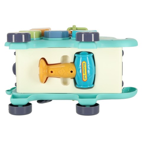 Słonik interaktywny montessori wbijak sorter klocki młotek 26cm Słonik interaktywny montessori wbijak sorter klocki młotek 26cm
