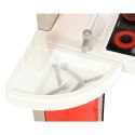Kuchnia dla dzieci plastikowa elektroniczna z kranem palnikami dźwiękiem składana czerwona duża + akcesoria garnki naczynia Kuchnia dla dzieci plastikowa elektroniczna z kranem palnikami dźwiękiem składana czerwona duża + akcesoria garnki naczynia
