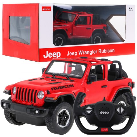 Jeep Wrangler Rubicon czerwony RASTAR model 1:14 Zdalnie sterowane auto + pilot 2,4 GHz