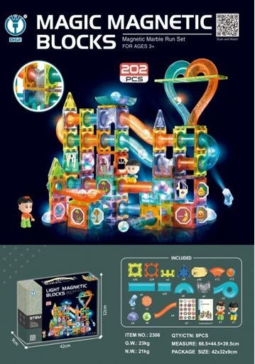 Klocki Magnetyczne Zestaw 202 elementów Klocki Magnetyczne Zestaw 202 elementów