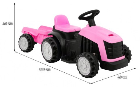 Traktor z Przyczepą Różowy Traktor z Przyczepą Różowy
