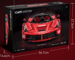 Klocki konstrukcyjne CaDA Master 4739 el. Auto Viva Hypercar dla dzieci 14+ Model 1:8 + Ruchome elementy + Gumowe opony