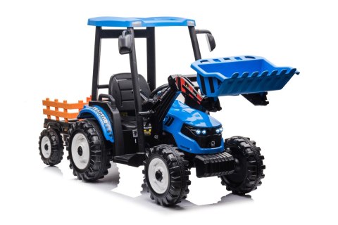 Pojazd MEGA Traktor D68 Z Przyczepką Niebieski Pojazd MEGA Traktor D68 Z Przyczepką Niebieski
