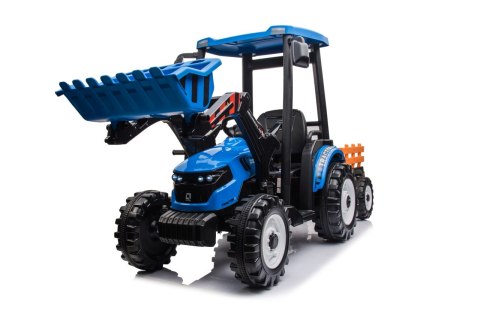 Pojazd MEGA Traktor D68 Z Przyczepką Niebieski Pojazd MEGA Traktor D68 Z Przyczepką Niebieski
