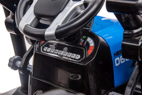 Pojazd MEGA Traktor D68 Z Przyczepką Niebieski Pojazd MEGA Traktor D68 Z Przyczepką Niebieski