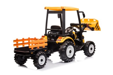 Pojazd MEGA Traktor D68 Z Przyczepką Żółty Pojazd MEGA Traktor D68 Z Przyczepką Żółty
