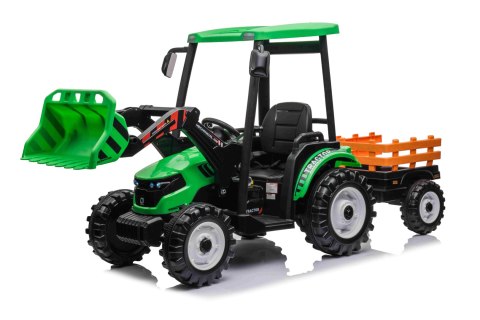 Pojazd MEGA Traktor D68 Z Przyczepką Zielony Pojazd MEGA Traktor D68 Z Przyczepką Zielony