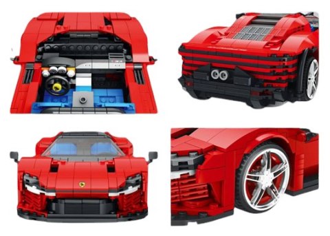 Super Auto Sportowe z klocków Czerwone 1168el. klocki zestaw Reobrix Super Auto Sportowe z klocków Czerwone 1168el. klocki zestaw Reobrix