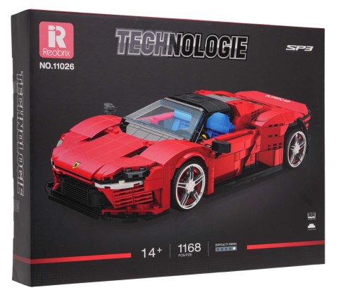 Super Auto Sportowe z klocków Czerwone 1168el. klocki zestaw Reobrix Super Auto Sportowe z klocków Czerwone 1168el. klocki zestaw Reobrix
