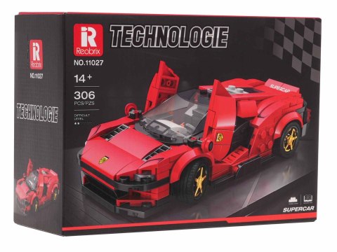 Klocki Auto Sportowe Czerwone 306el. Zestaw Klocków Reobrix Klocki Auto Sportowe Czerwone 306el. Zestaw Klocków Reobrix