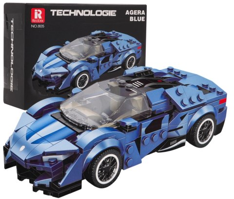 Auto Sportowe z klocków Niebieskie 327el. Zestaw Klocków klocki Reobrix Auto Sportowe z klocków Niebieskie 327el. Zestaw Klocków klocki Reobrix