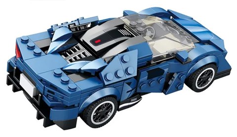 Auto Sportowe z klocków Niebieskie 327el. Zestaw Klocków klocki Reobrix Auto Sportowe z klocków Niebieskie 327el. Zestaw Klocków klocki Reobrix