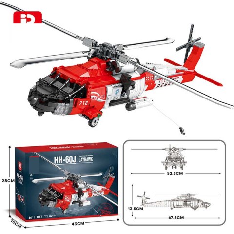 Helikopter ratunkowy z klocków HH-60J 1137el. Zestaw Klocki Reobrix Helikopter ratunkowy z klocków HH-60J 1137el. Zestaw Klocki Reobrix