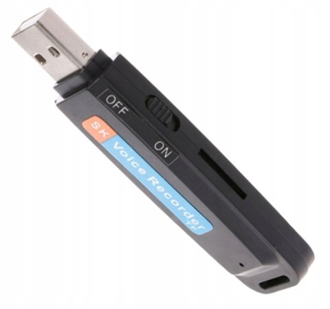 Dyktafon cyfrowy na kartę pamięci microSD Pendrive podsłuch szpiegowski Dyktafon cyfrowy na kartę pamięci microSD Pendrive podsłuch szpiegowski
