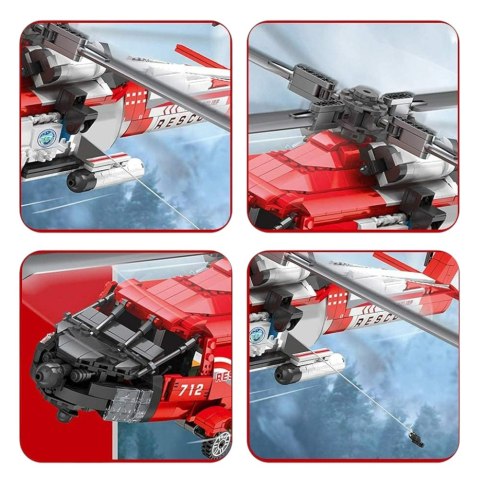 Helikopter ratunkowy z klocków HH-60J 1137el. Zestaw Klocki Reobrix Helikopter ratunkowy z klocków HH-60J 1137el. Zestaw Klocki Reobrix