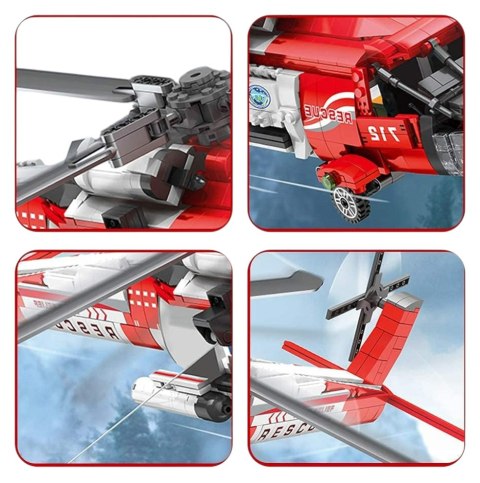 Helikopter ratunkowy z klocków HH-60J 1137el. Zestaw Klocki Reobrix Helikopter ratunkowy z klocków HH-60J 1137el. Zestaw Klocki Reobrix