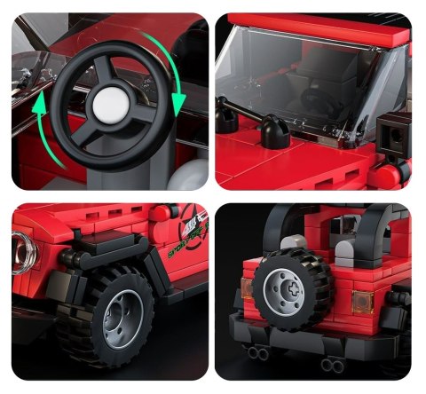 Klocki Autko samochód terenowy Jeep 414el. Czerwone Mould King Klocki Autko samochód terenowy Jeep 414el. Czerwone Mould King