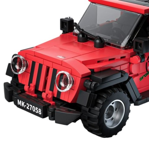 Klocki Autko samochód terenowy Jeep 414el. Czerwone Mould King Klocki Autko samochód terenowy Jeep 414el. Czerwone Mould King