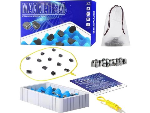 Gra Szachy Kamienie Magnetyczne Planszowa, Magnetyczna Gra Strategiczna, "Magnetic Chess" + Podkładka Gra Szachy Kamienie Magnetyczne Planszowa, Magnetyczna Gra Strategiczna, "Magnetic Chess" + Podkładka