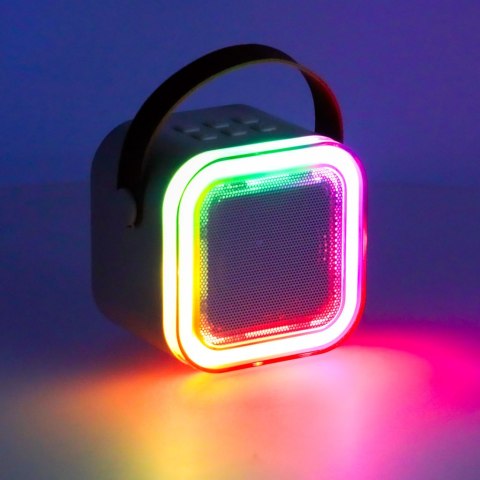 Zestaw do karaoke 2 mikrofony + głośnik przenośny BLUETOOTH USB LED różowy Zestaw do karaoke 2 mikrofony + głośnik przenośny BLUETOOTH USB LED różowy