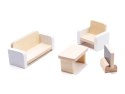 Domek dla lalek drewniany MDF mebelki 78cm czarny LED Domek dla lalek drewniany MDF mebelki 78cm czarny LED