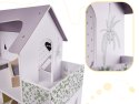 Domek dla lalek drewniany mebelki 70cm szary Domek dla lalek drewniany mebelki 70cm szary