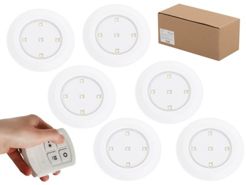 Lampka bezprzewodowa lampki LED na baterie 6szt. + pilot Lampka bezprzewodowa lampki LED na baterie 6szt. + pilot