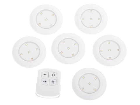 Lampka bezprzewodowa lampki LED na baterie 6szt. + pilot Lampka bezprzewodowa lampki LED na baterie 6szt. + pilot