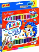 BAMBINO Kredki szkolne trójkątne dwustronne 24/48 kolory + temperówka BAMBINO Kredki szkolne trójkątne dwustronne 24/48 kolory + temperówka