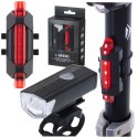 Lampka rowerowa LED zestaw tył-przód USB Lampka rowerowa LED zestaw tył-przód USB