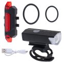 Lampka rowerowa LED zestaw tył-przód USB Lampka rowerowa LED zestaw tył-przód USB