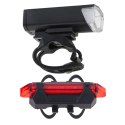 Lampka rowerowa LED zestaw tył-przód USB Lampka rowerowa LED zestaw tył-przód USB