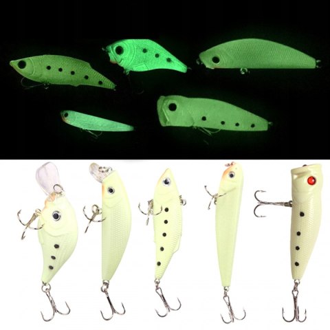 Woblery fluorescencyjne 5 szt zestaw woblerów Woblery fluorescencyjne 5 szt zestaw woblerów